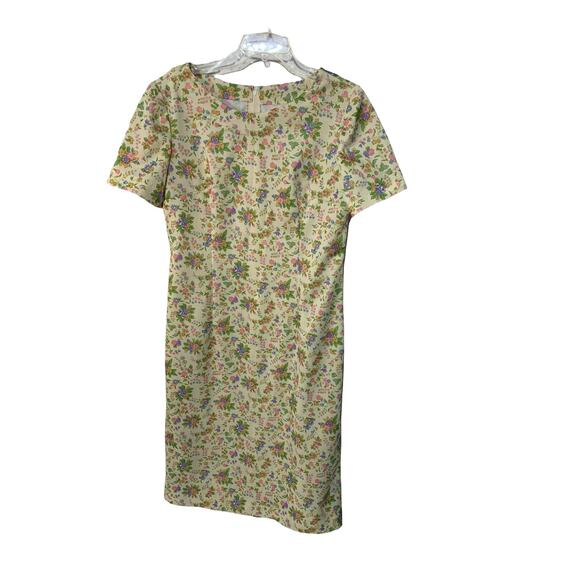 Vintage Dresses & Skirts - Vintage 1960's Women's Handmade Custom Floral Short Sleeve Casual Shift Dress